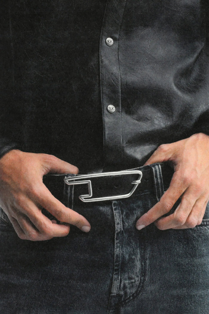 3cm leather belt with D-logo buckle
