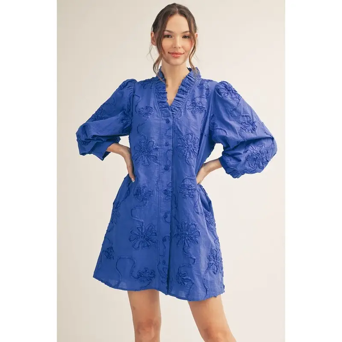 3D Floral Dress - Greige Goods