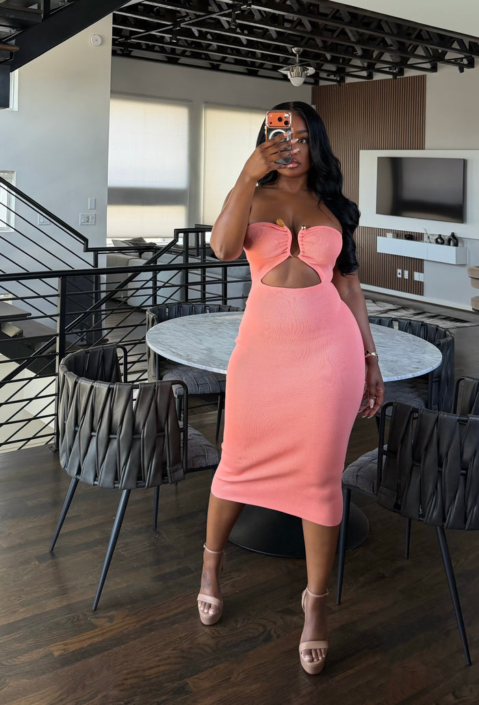 Peach Midi Muse Dress