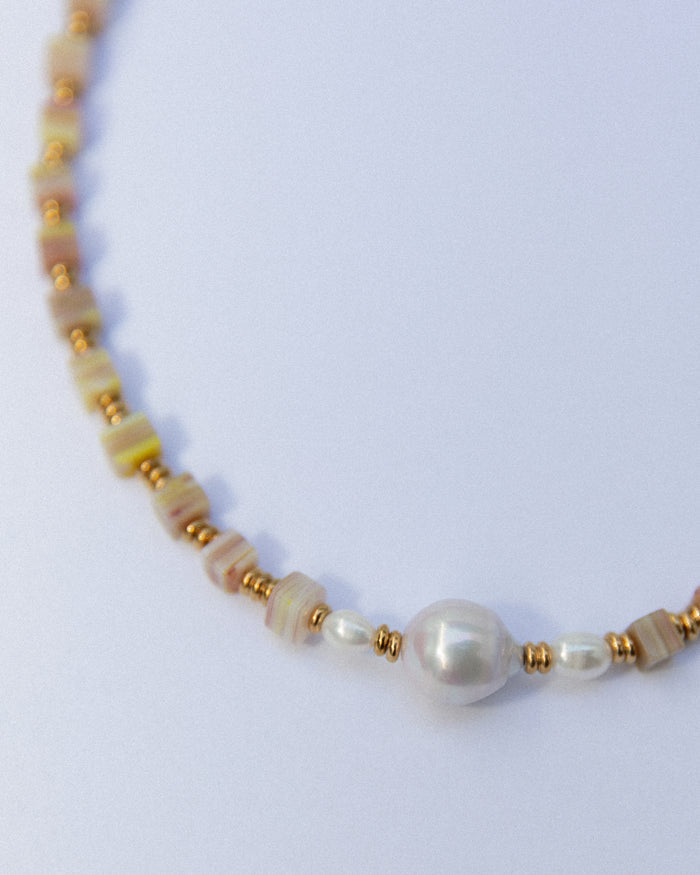 Alina Beaded Necklace | Yellow