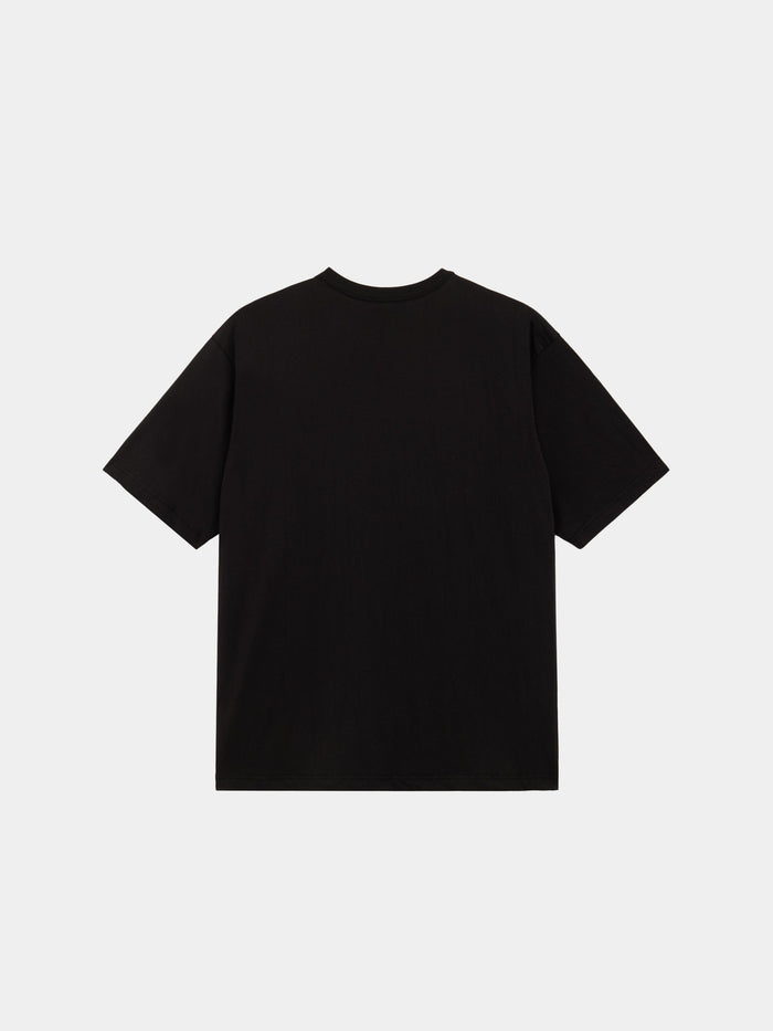 Alpha Boxer Tee by Alpha Industries in black, short-sleeve, 100% cotton shirt with plain back.