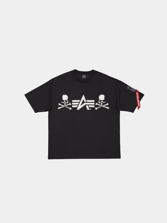 ALPHA X MASTERMIND GRAPHIC LOGO TEE COLLAB Alpha Industries BLACK S