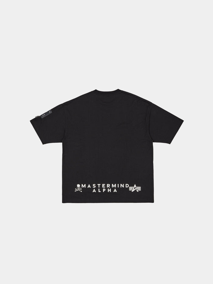 ALPHA X MASTERMIND GRAPHIC LOGO TEE COLLAB Alpha Industries