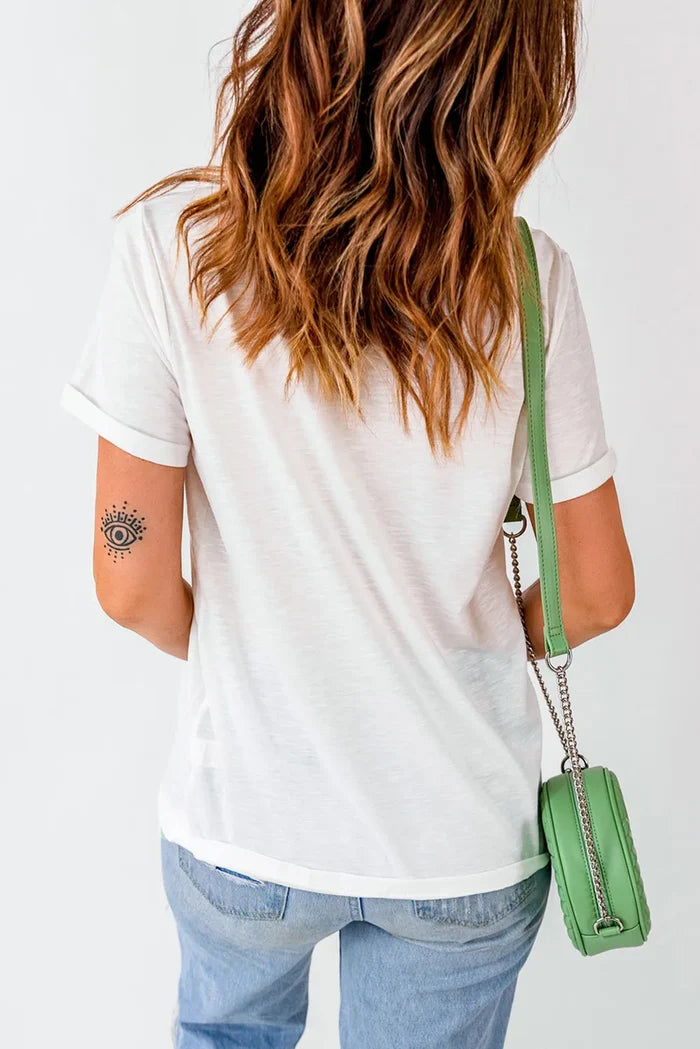 AMERICA Round Neck Short Sleeve T-Shirt