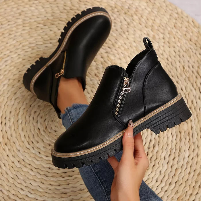 Ankle Boots with Zipper Detail