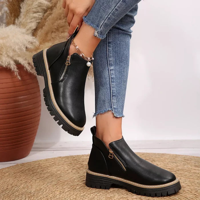Ankle Boots with Zipper Detail