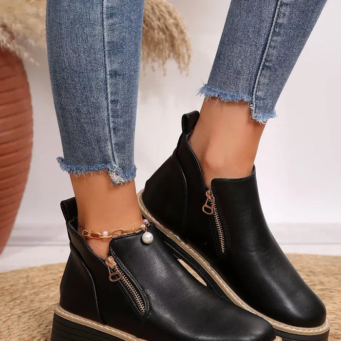 Ankle Boots with Zipper Detail