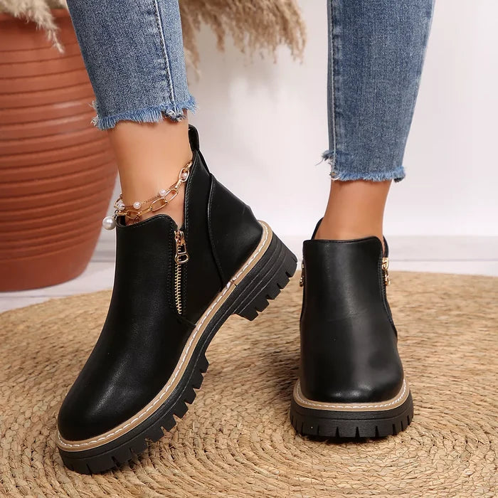 Ankle Boots with Zipper Detail