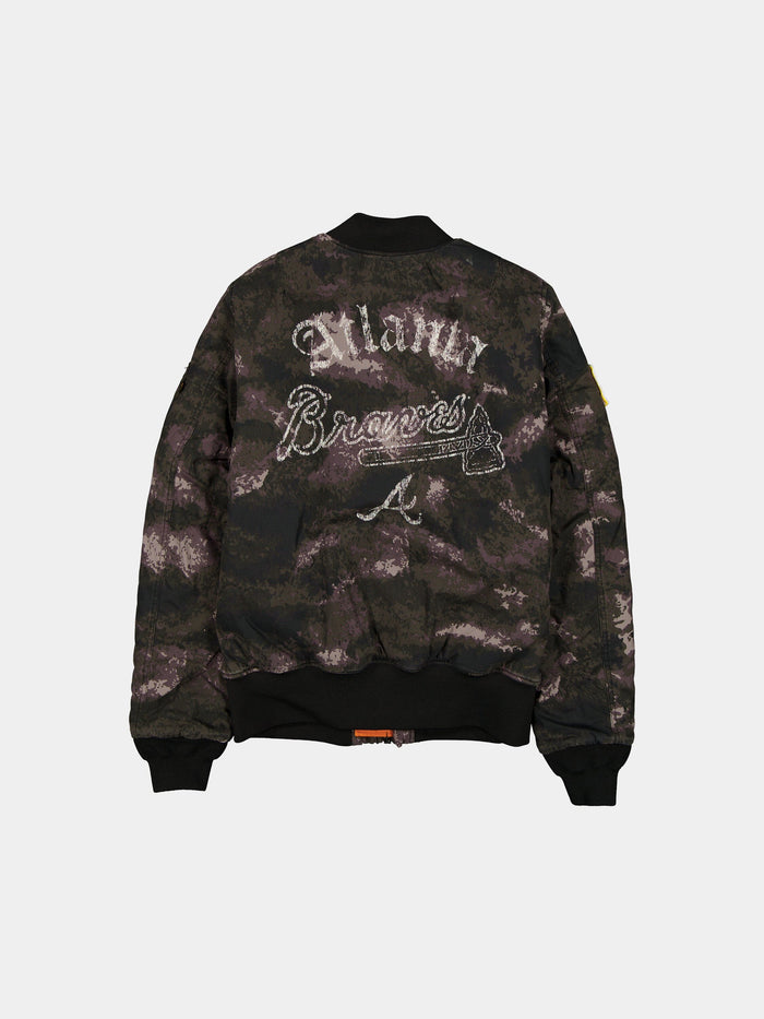 ATLANTA BRAVES X ALPHA X NEW ERA MA-1 BOMBER JACKET (BLACK CAMO) OUTERWEAR Alpha Industries