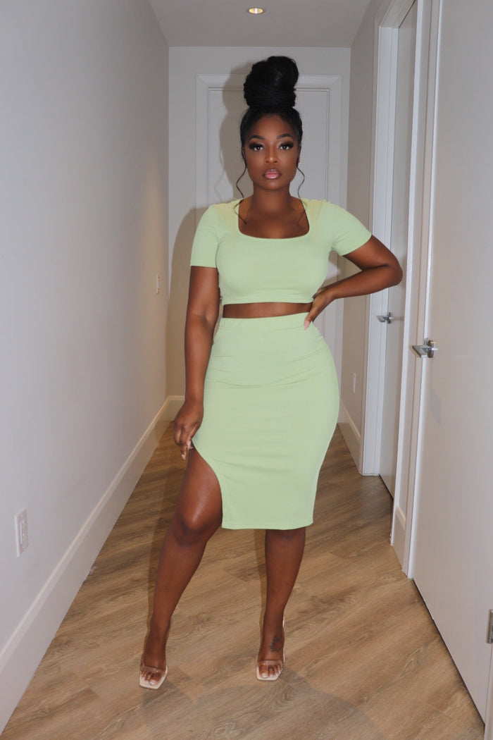 Avocado skirt set - Shop Luxe Life Boutique