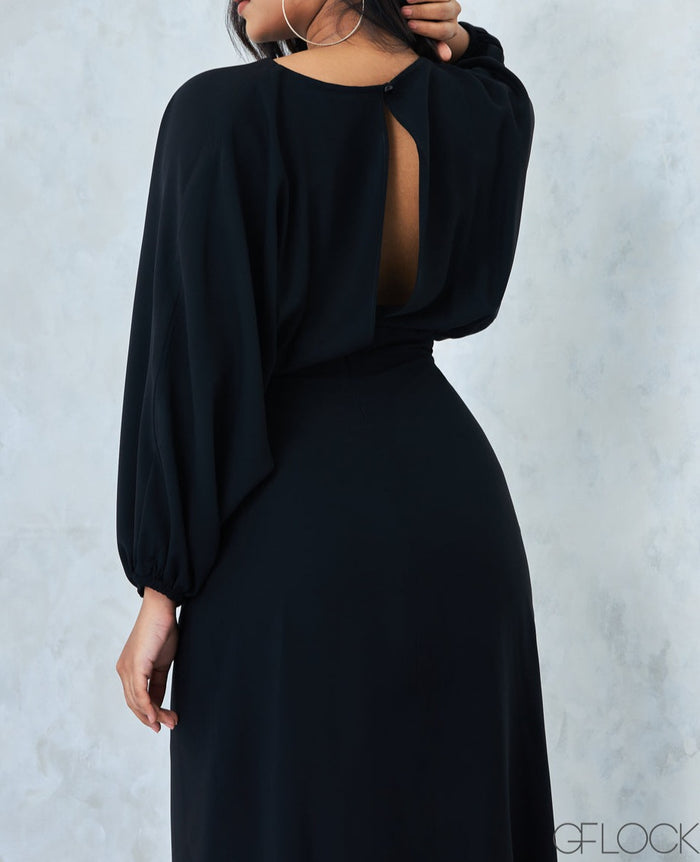 Back Cut Open Detail Dress - 2507