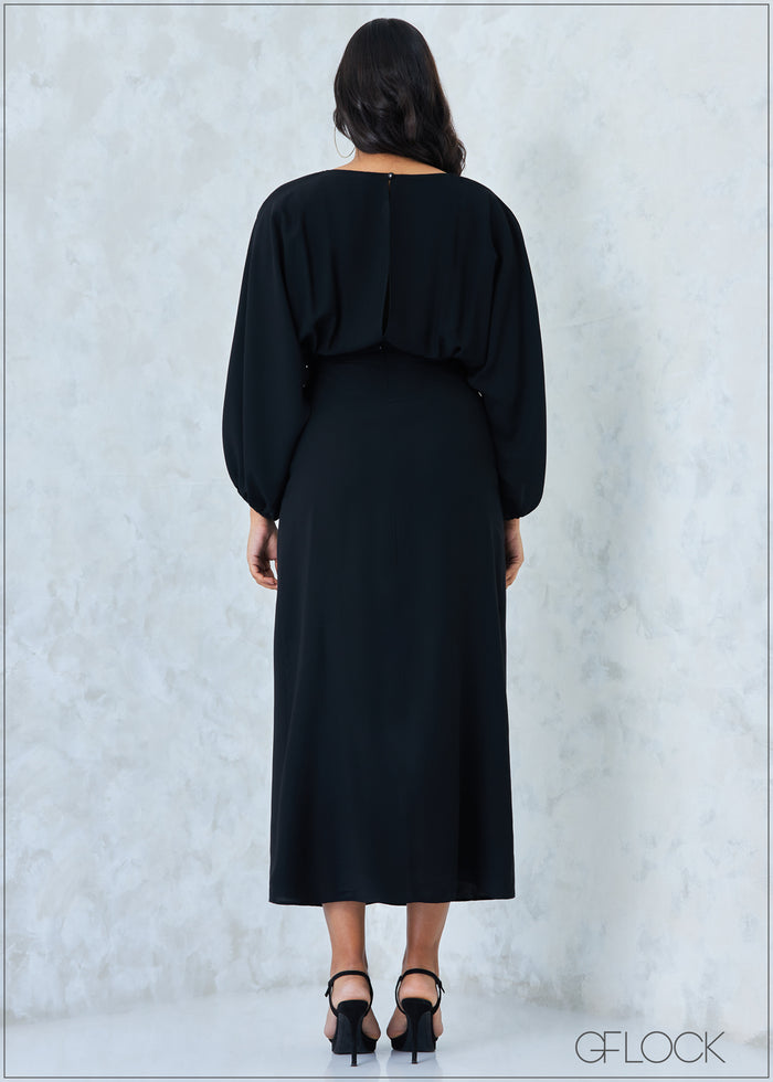 Back Cut Open Detail Dress - 2507