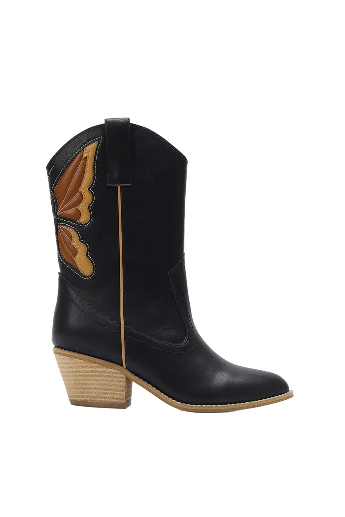 Beast Fashion Butterfly Cut Detail Point Toe Boots