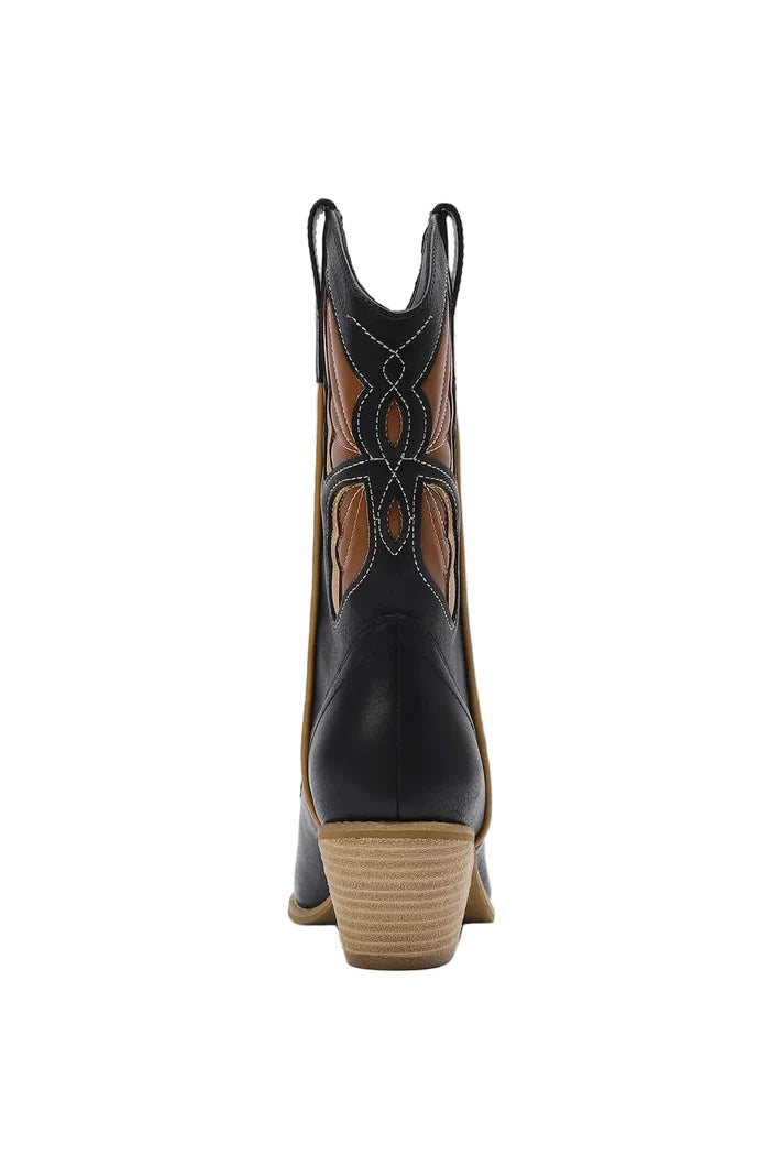 Beast Fashion Butterfly Cut Detail Point Toe Boots