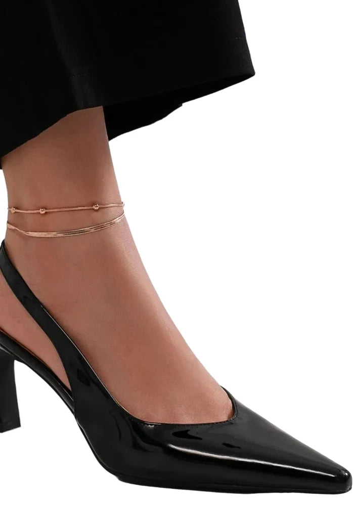 Beast Fashion Faux Leather Point Toe Slingback Pumps