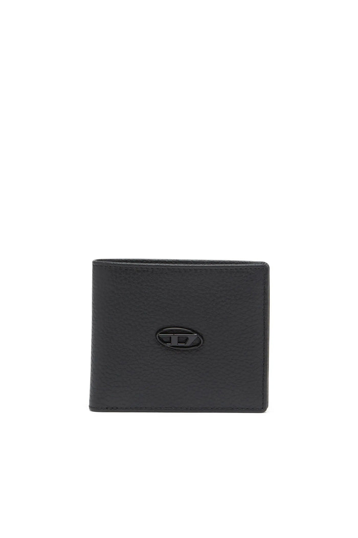 Bi-fold wallet in grainy leather