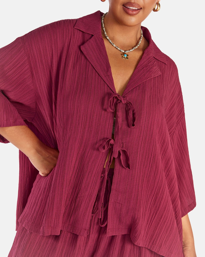 Billie Shirt | Wine Crepe