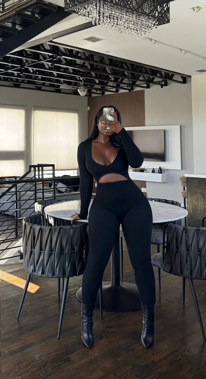 Black Cut out Jumpsuit