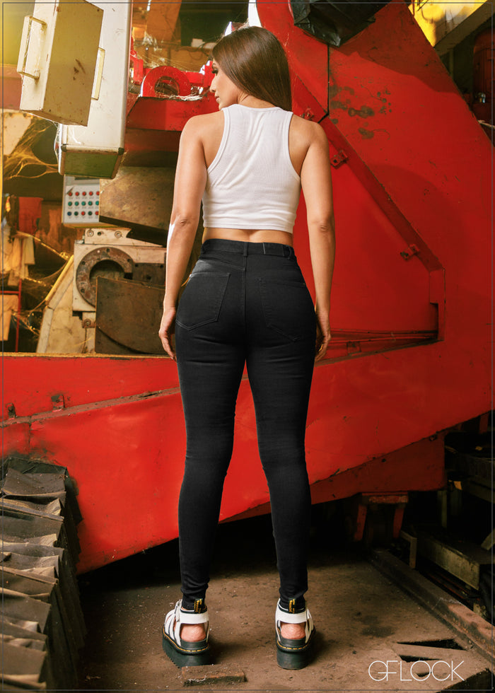Black High Rise Jean - 230823
