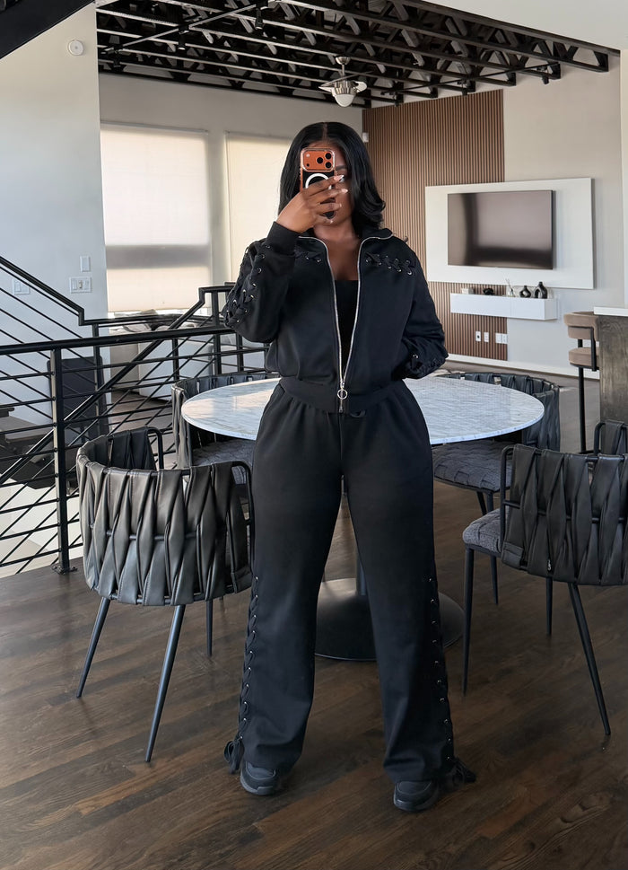 Black Laced Jogger