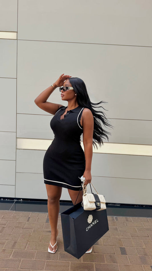 Black polo dress