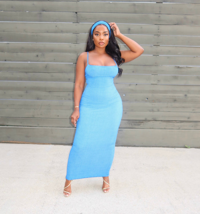 Blue Headband Dress set