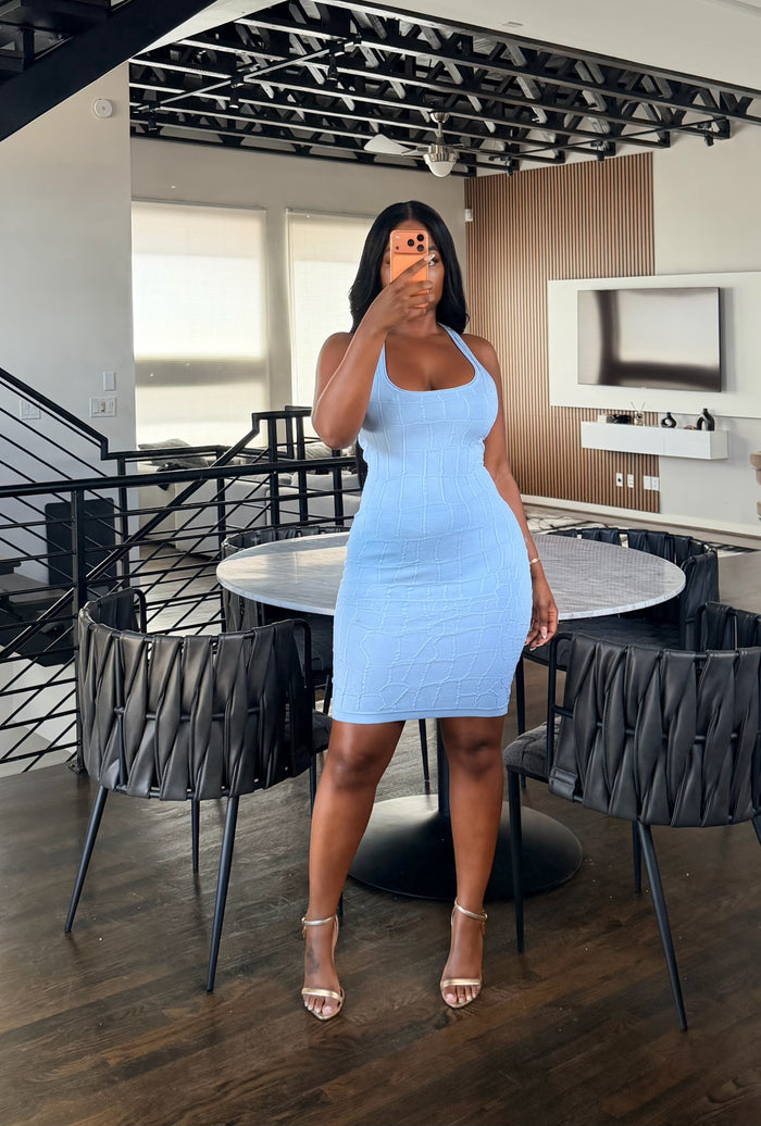 Blue Textured Dress