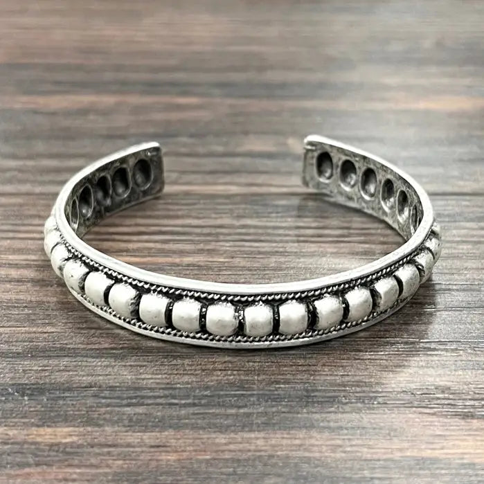 Boho 12mm Cuff Bracelet - Greige Goods