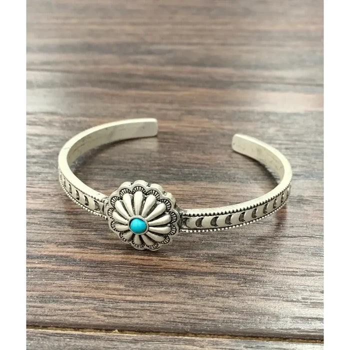 Boho Concho Cuff Bracelet - Greige Goods
