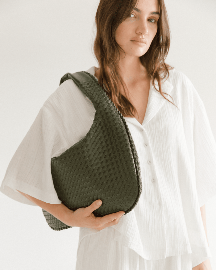 Bordeaux Braided Shoulder Bag | Forest