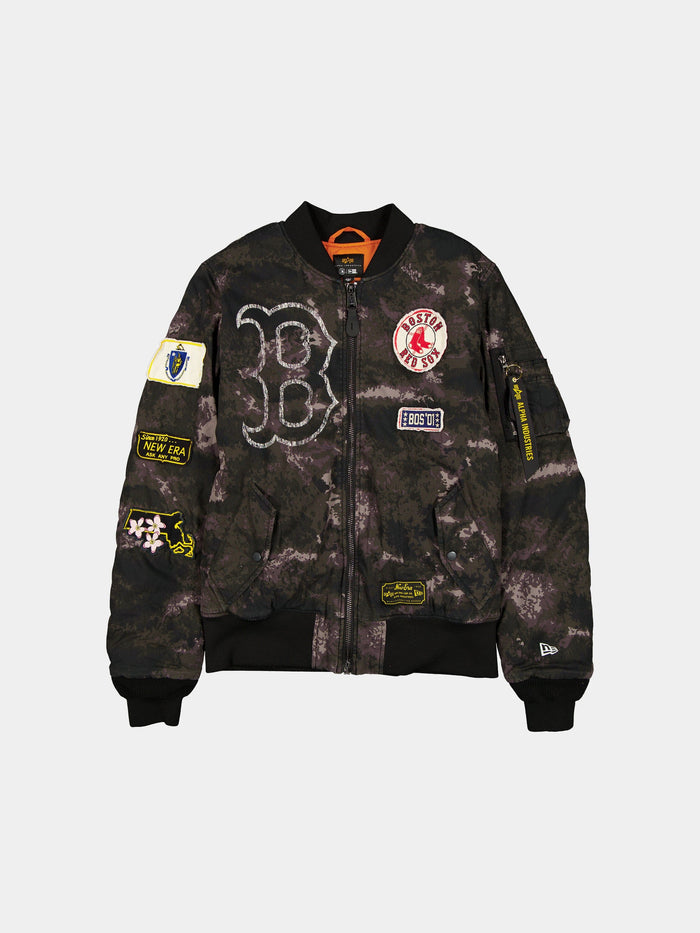 BOSTON RED SOX X ALPHA X NEW ERA MA-1 BOMBER JACKET (BLACK CAMO) OUTERWEAR Alpha Industries BLACK S