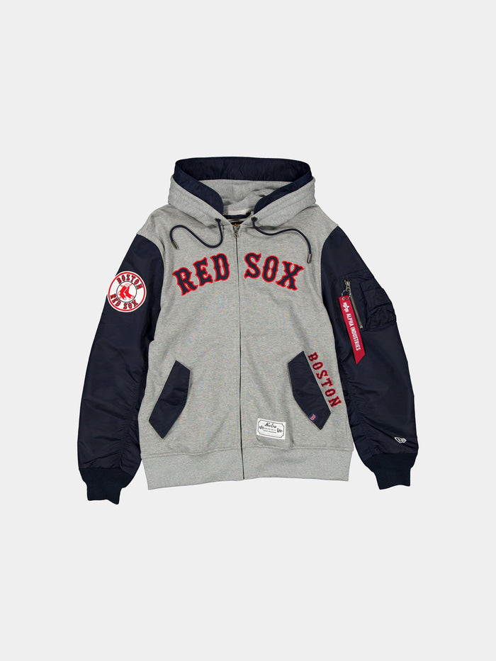 BOSTON RED SOX X ALPHA X NEW ERA MA-1 ZIP UP HOODIE OUTERWEAR Alpha Industries NAVY S