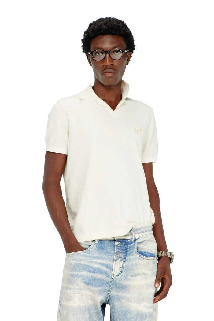 Bouclé-knit polo shirt with Phoenix logo