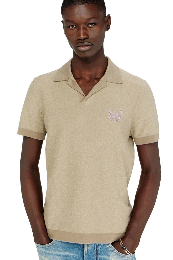 Bouclé-knit polo shirt with Phoenix logo