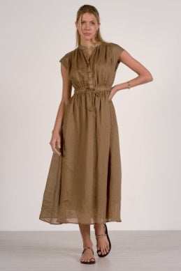 Brown Lined Midi Dress - Greige Goods