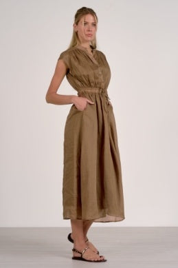 Brown Lined Midi Dress - Greige Goods