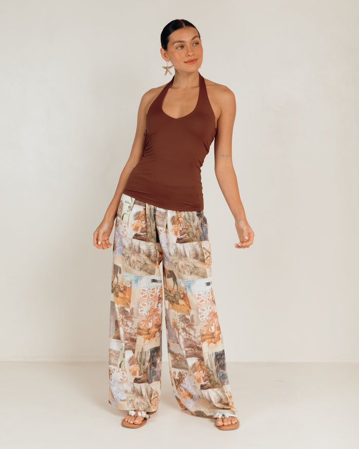 Butter Halter in Chocolate - Stretchy, Comfortable Size Inclusive Basics - The Lullaby Club