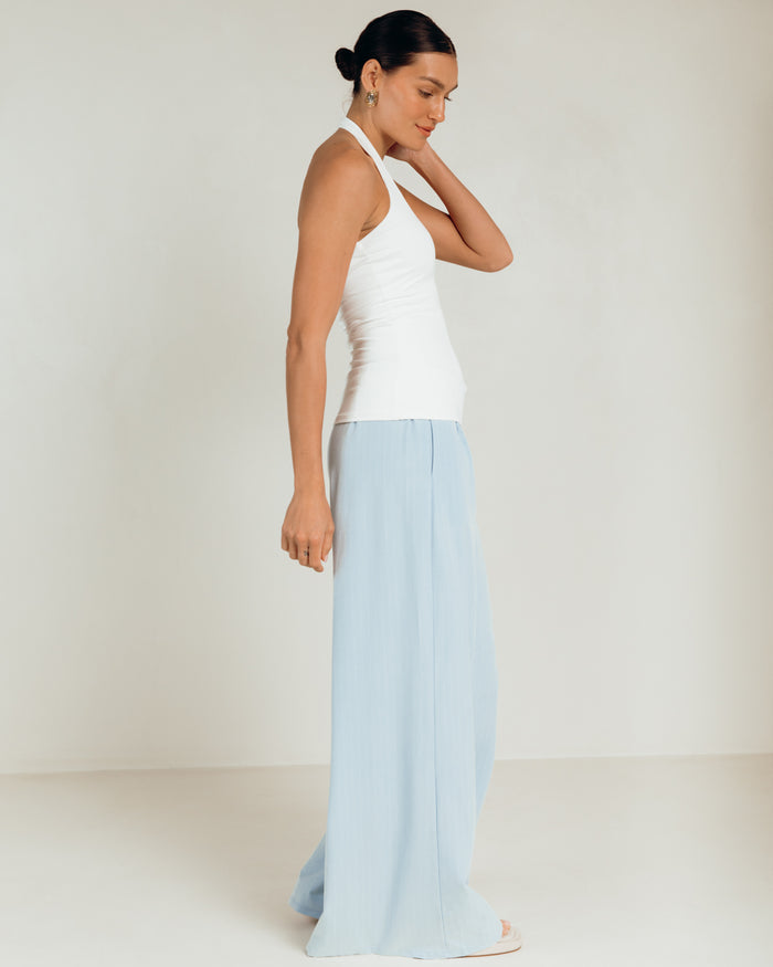 Butter Halter in White - Stretchy & Soft Basic Tanks - The Lullaby Club