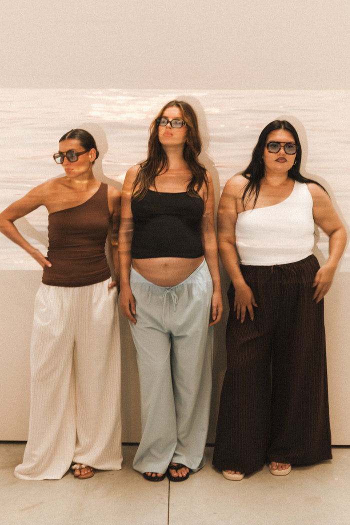 Butter One Shoulder Top in Brown - Stretchy and Comfortable Tops - The Lullaby Club