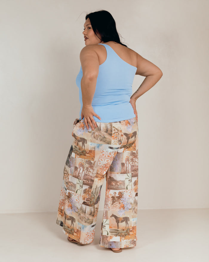 Butter One Shoulder Top in Blue - Stretchy & Comfortable Top - The Lullaby Club