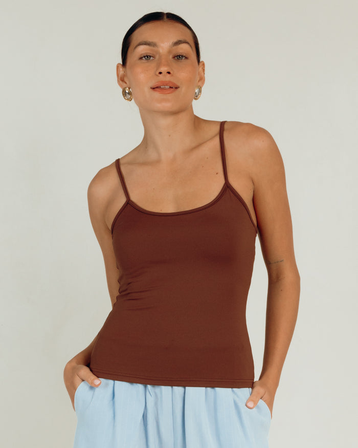 Butter Tank in Chocolate - Stretchy and Comfortable Basics - The Lullaby Club