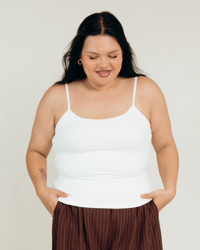 Butter Tank in White - Stretchy & Comfortable Basics - The Lullaby Club