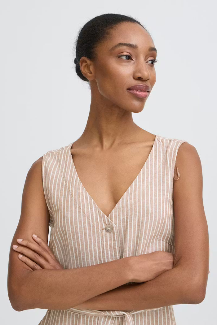 Byfalakka Button Down Dress - Greige Goods