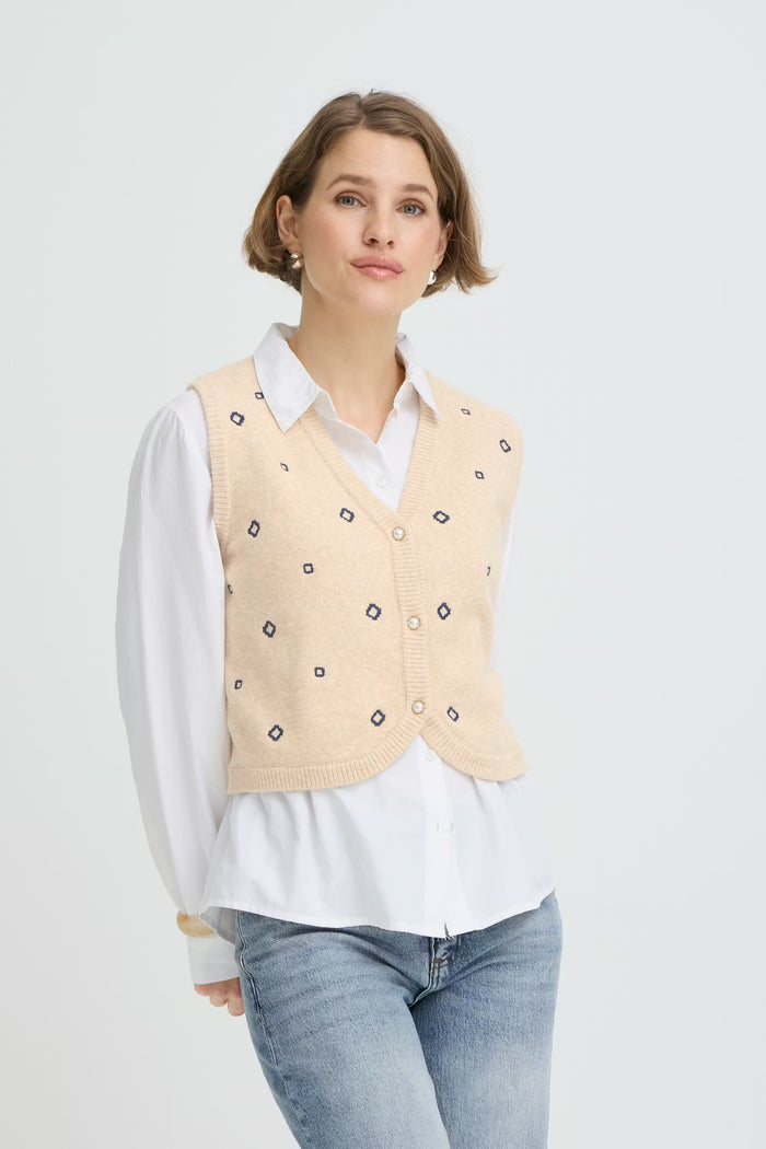 Bynadika Emb Vest - Greige Goods