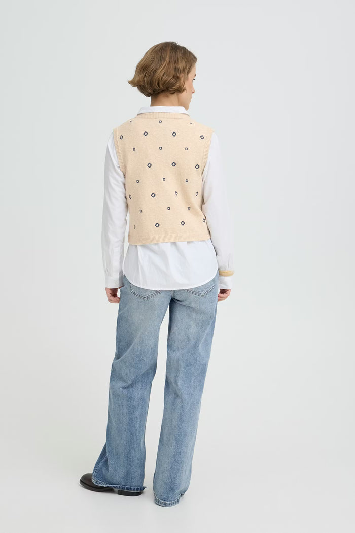 Bynadika Emb Vest - Greige Goods