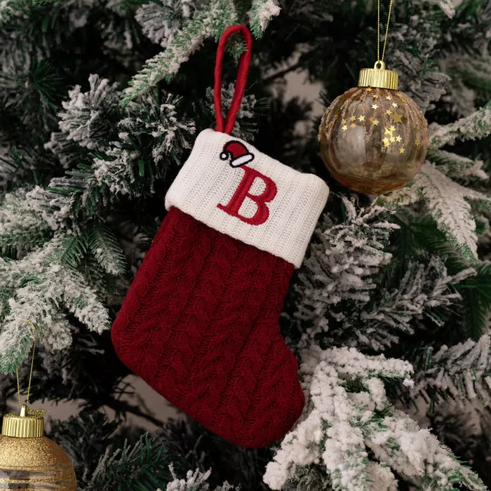 Cable-Knit Contrast Christmas Stockings