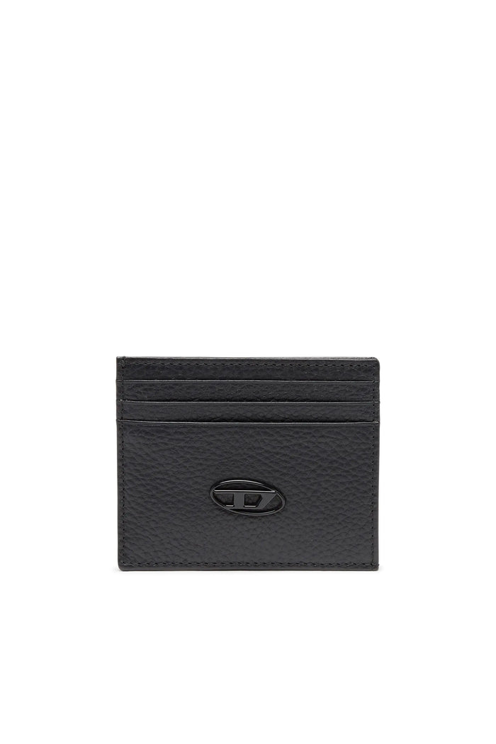 Card case in grained leather