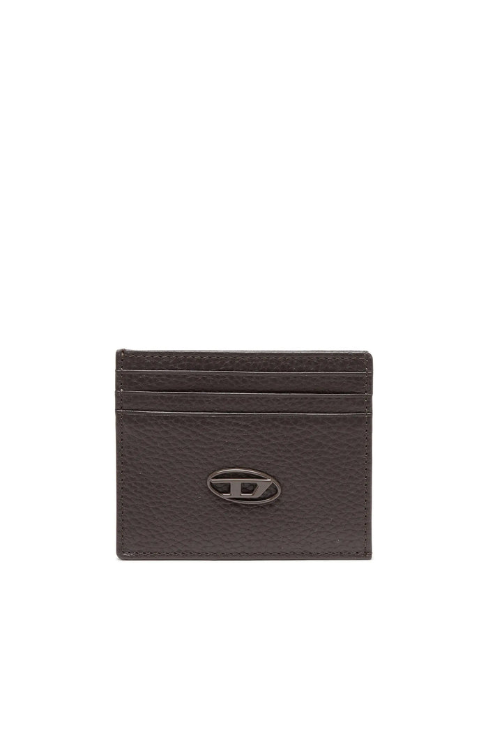 Card case in grained leather