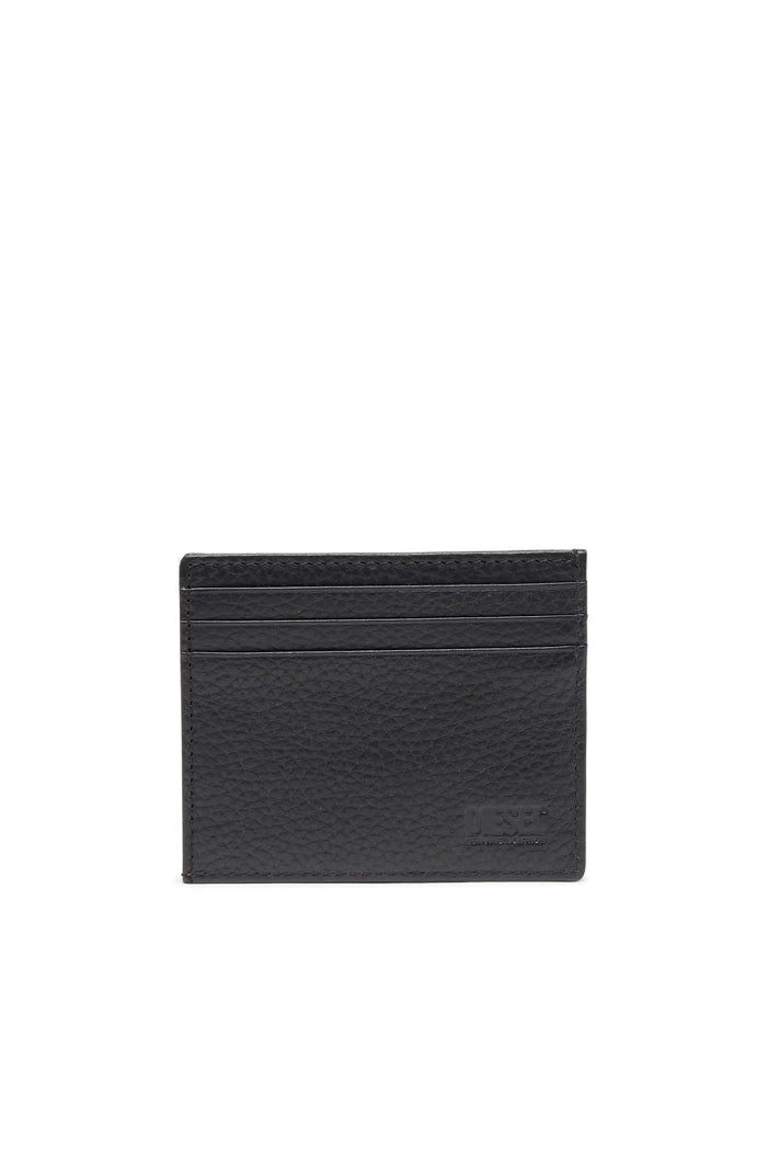 Card case in grained leather