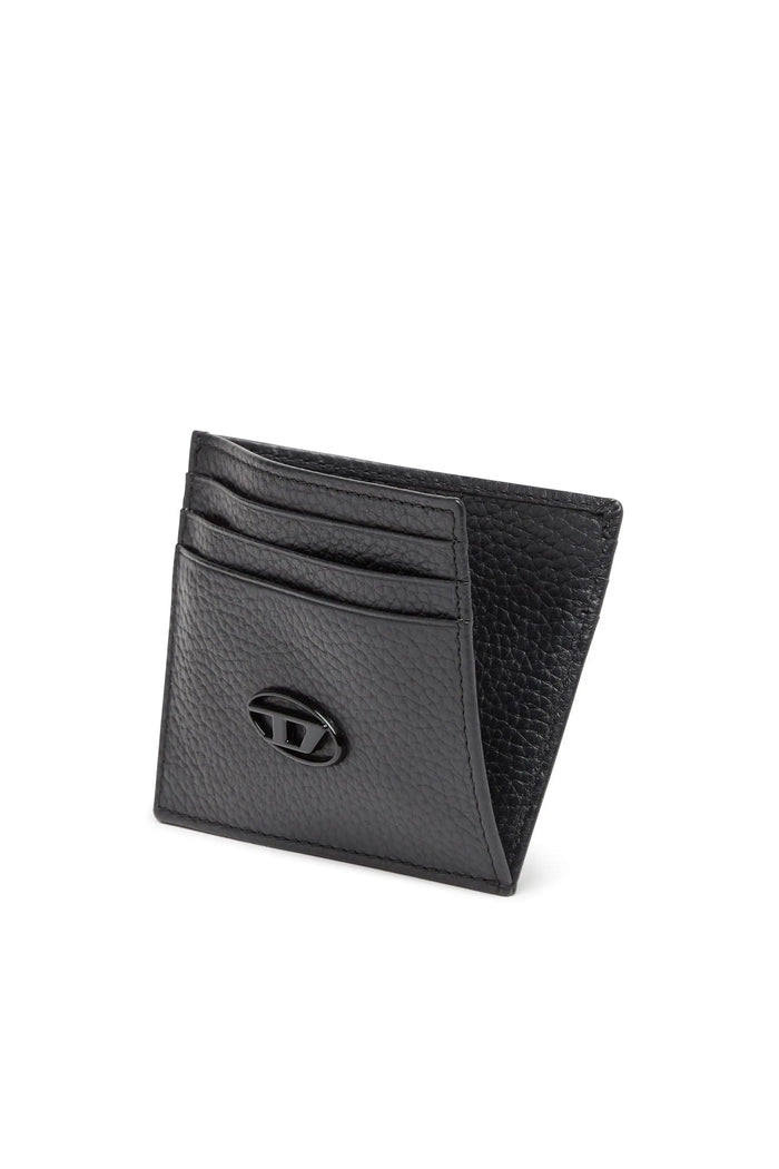 Card case in grained leather